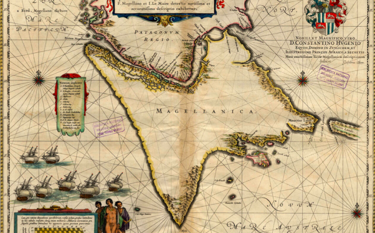 Uno de los primeros mapas que refleja en forma completa la complejidad del estrecho de Magallanes y las zonas adyacentes